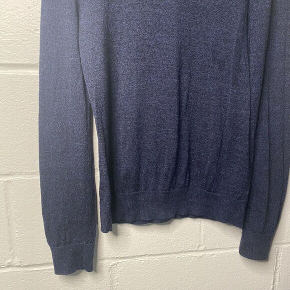 Banana Republic Merino Wool V Neck Sweater Blue Women Lightweight Size Small - Picture 6 of 8